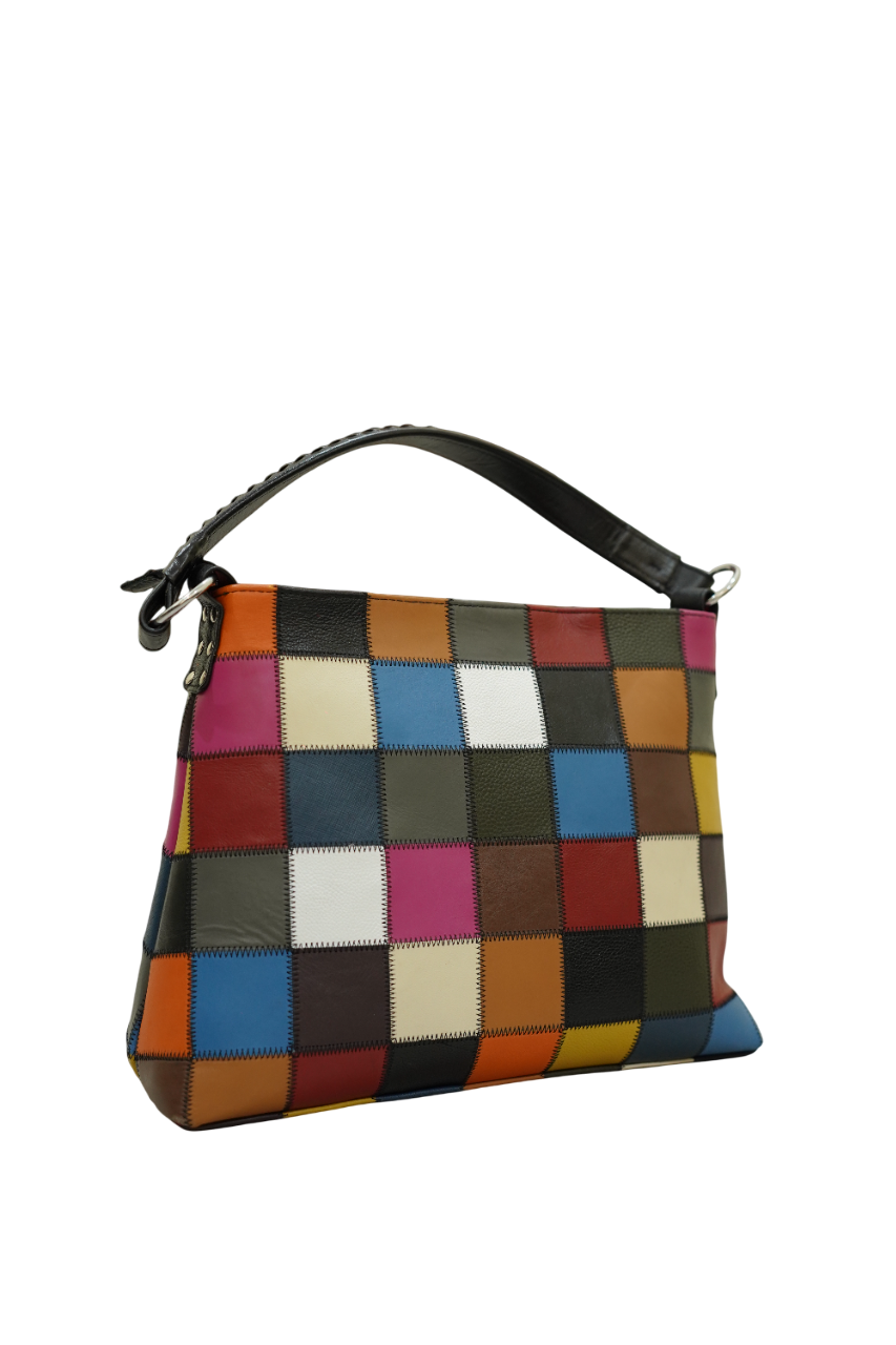 Iris Patchwork Leather Tote Bag